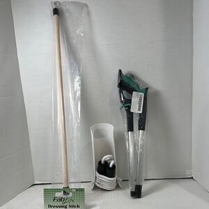 Dressing Stick and Reacher Set - Black and Silver